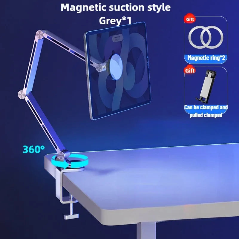 Magsta- Magnetic Tablet & Phone Stand – Adjustable Boom Arm | Foldable Aluminum Holder