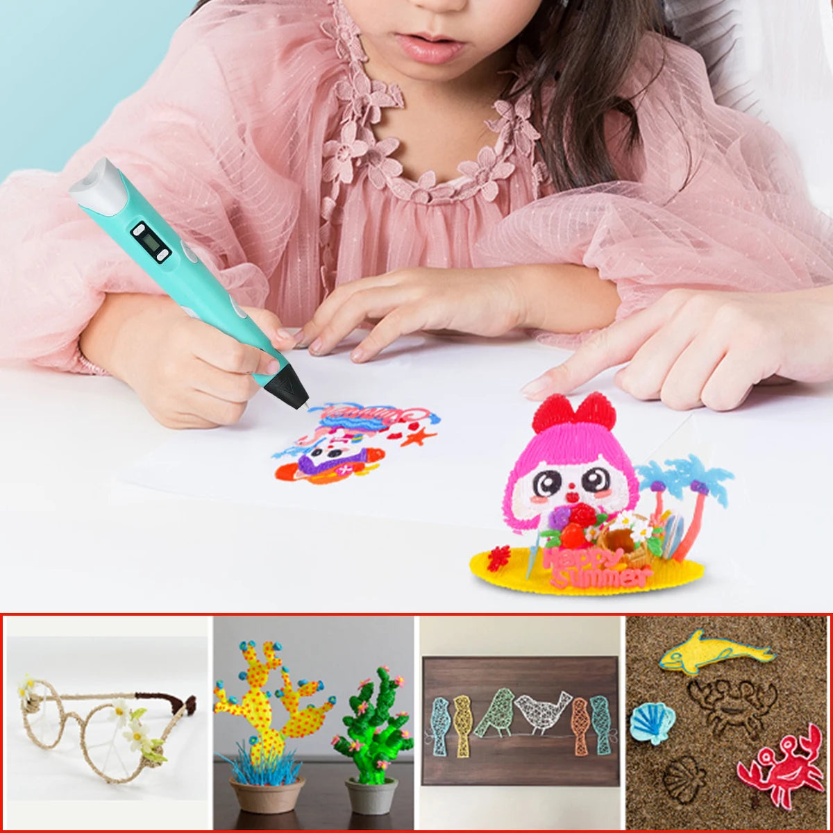 Doodlevo -3D Printing Pen for Kids – Safe PLA Filament | Creative DIY Drawing Toy | LCD Screen | Birthday & Holiday Gift