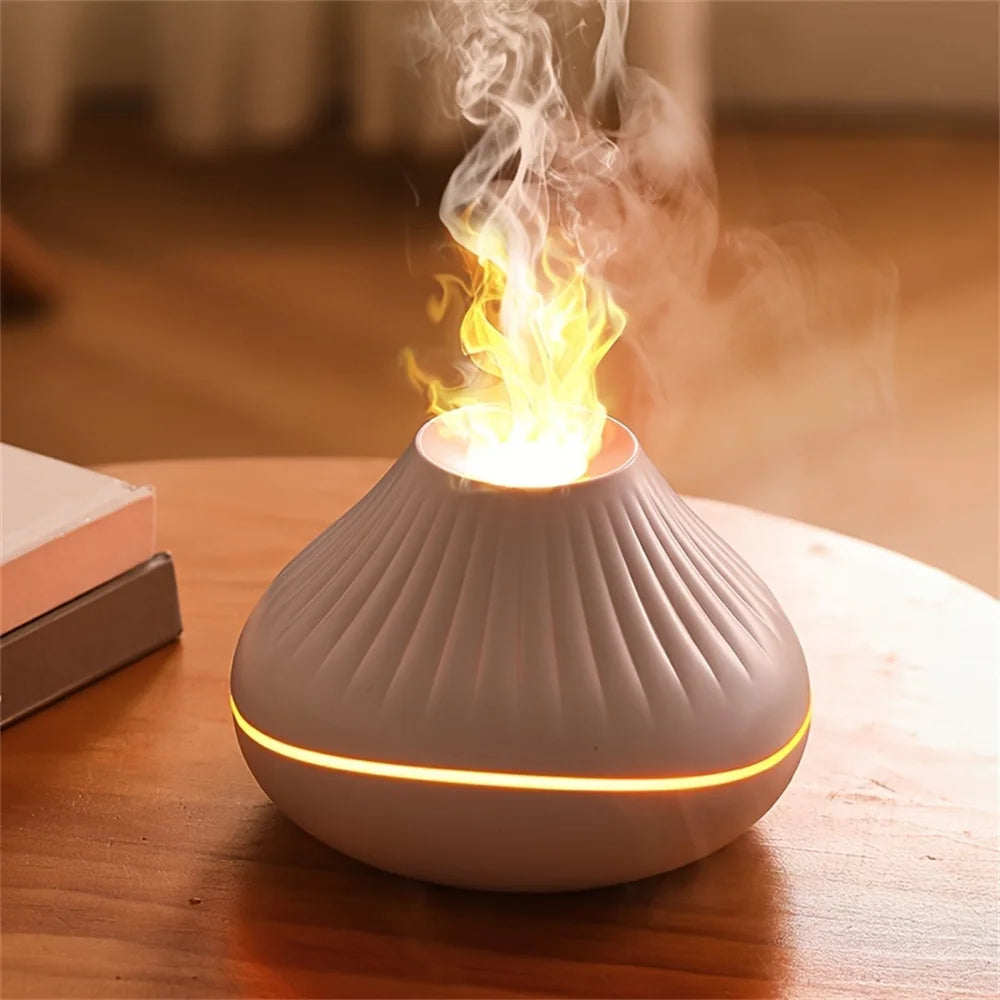 Voluna- Flame Aroma Diffuser – USB-Powered Mist Humidifier with Night Light (160ml)