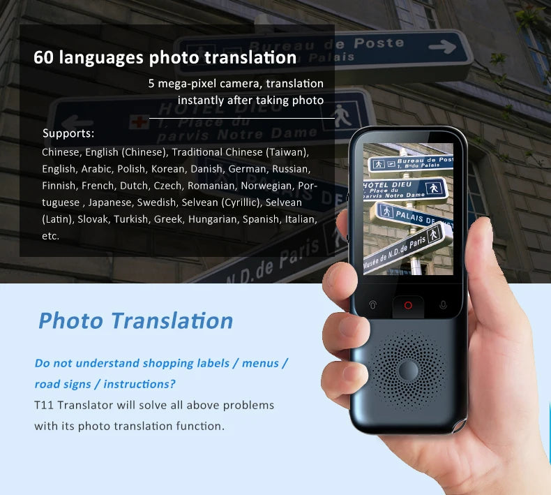 Lexica - Smart AI Voice Translator – Real-Time & Offline Translation in 138 Languages | Touchscreen + Photo Translate