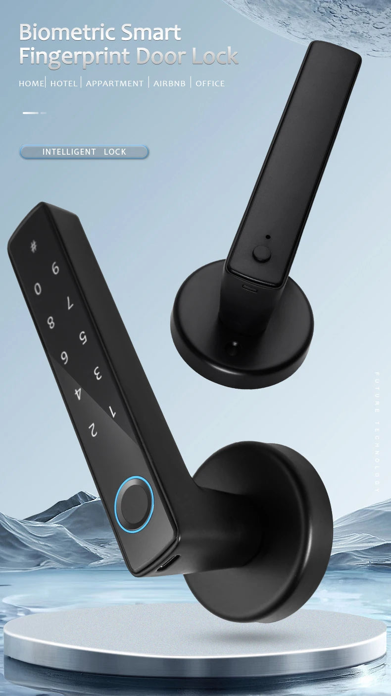 Tuya Smart Fingerprint Door Lock knob Bluetooth Wireless Digital Door Lock Keyless Entry Door Lock Home Security Remote Lock