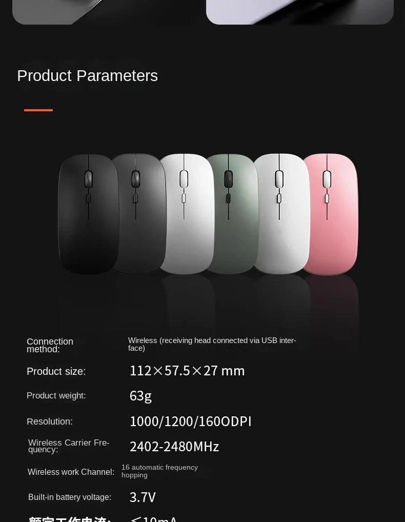 SilentClick™ Wireless Mouse – Bluetooth + USB, Rechargeable & Ultra Quiet
