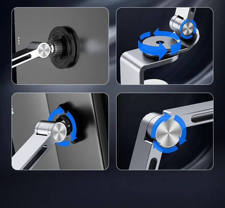 Magsta-  Magnetic Tablet & Phone Stand – Adjustable Boom Arm | Foldable Aluminum Holder