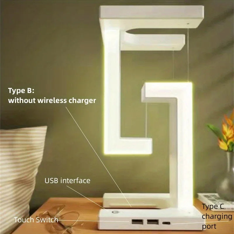 Aerlume- Floating LED Desk Lamp – Wireless Charger | Foldable Anti-Gravity Light