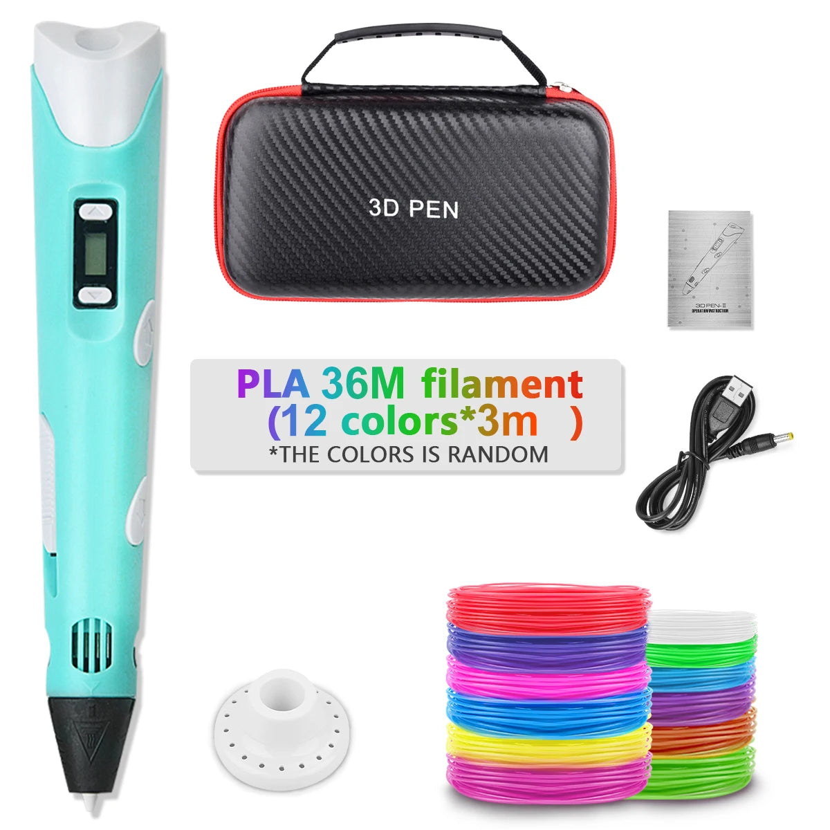 Doodlevo -3D Printing Pen for Kids – Safe PLA Filament | Creative DIY Drawing Toy | LCD Screen | Birthday & Holiday Gift