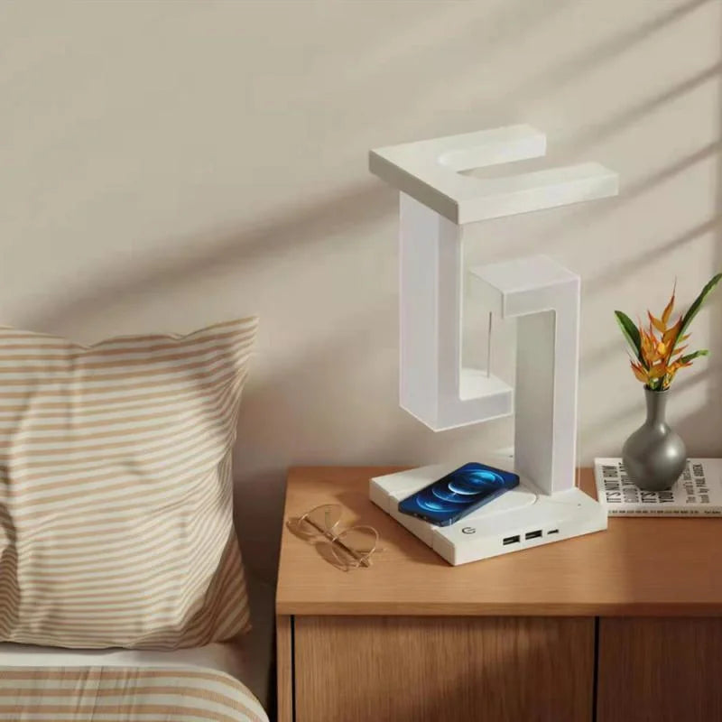 Levina Floating LED Desk Lamp – Wireless Charging | Foldable | Tech-Inspired Decor
