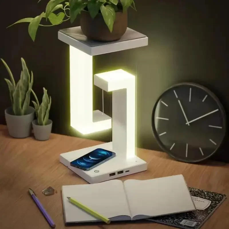 Aerlume- Floating LED Desk Lamp – Wireless Charger | Foldable Anti-Gravity Light