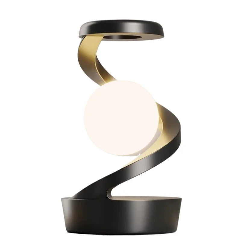 Lunova  -RGB Rotating Moon Lamp – Suspended Desk Light with Wireless Charging | Mood Light for Bedroom & Game Room