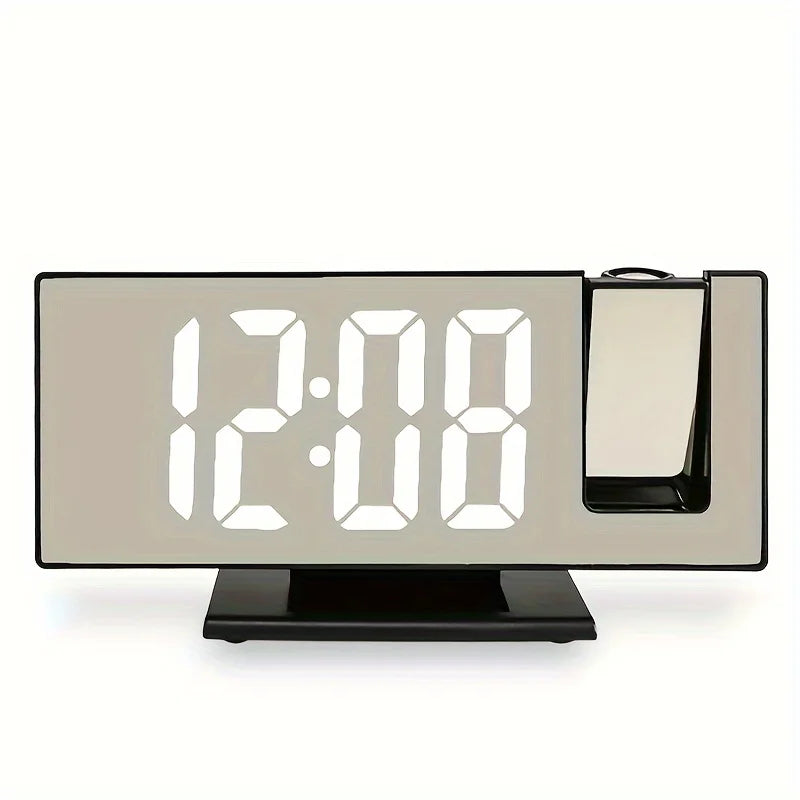 Lumora - LED Projection Alarm Clock – Large Screen Digital Clock with Mirror Display & USB Power | Bedroom Desk Clock