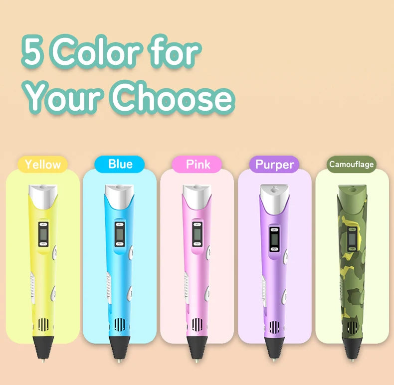 Doodlevo -3D Printing Pen for Kids – Safe PLA Filament | Creative DIY Drawing Toy | LCD Screen | Birthday & Holiday Gift
