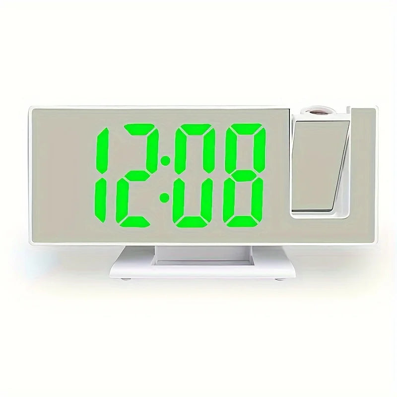 Lumora - LED Projection Alarm Clock – Large Screen Digital Clock with Mirror Display & USB Power | Bedroom Desk Clock
