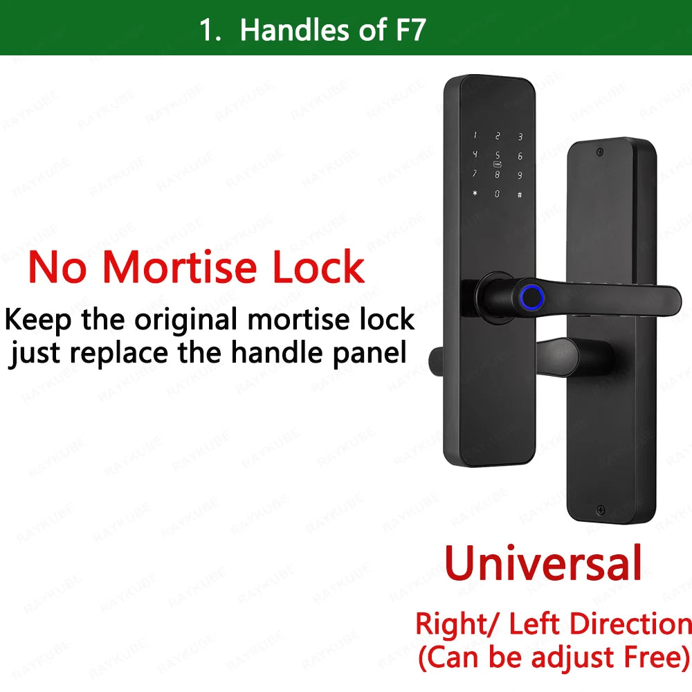Lockovia  F7 Smart Entry Intelligence at your fingertips / Bluetooth Fingerprint Electric Door Lock Portuguese/English Version with Key/Card/Password Unlock