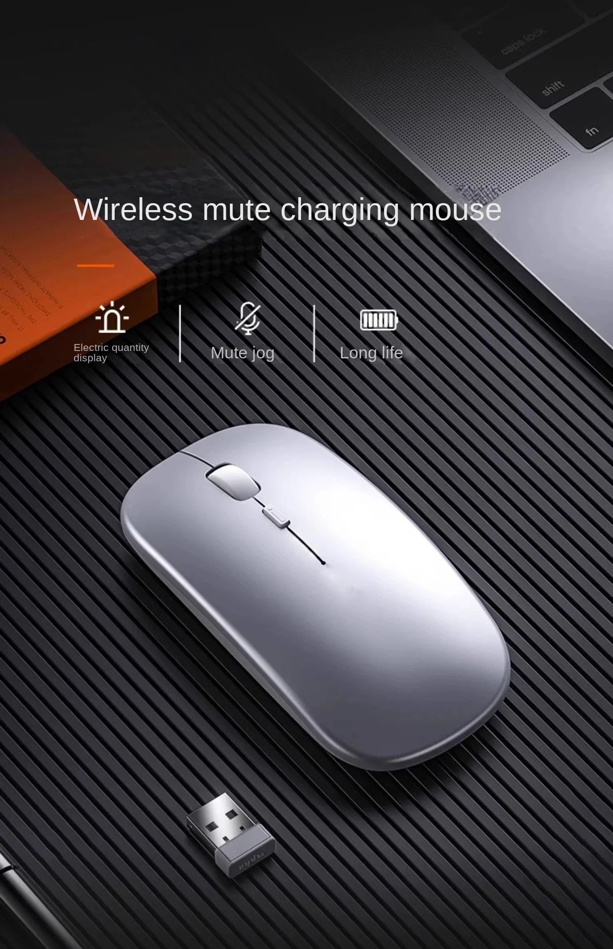 SilentClick™ Wireless Mouse – Bluetooth + USB, Rechargeable & Ultra Quiet