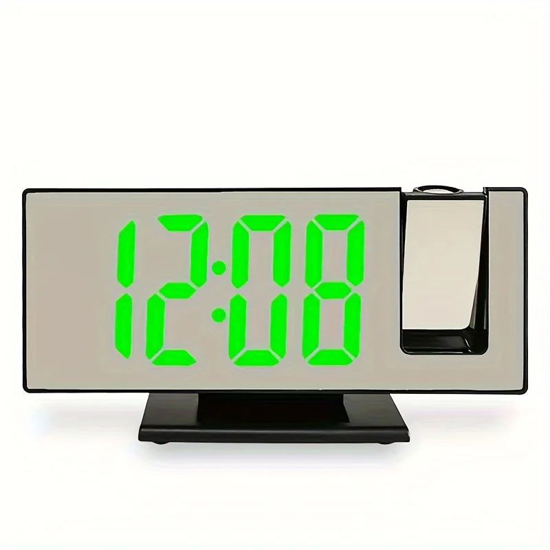 Lumora - LED Projection Alarm Clock – Large Screen Digital Clock with Mirror Display & USB Power | Bedroom Desk Clock
