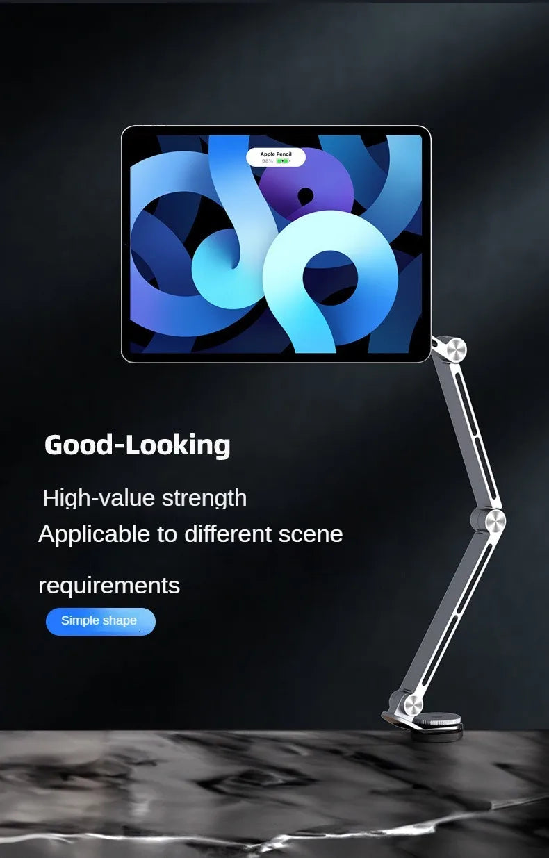 Magsta-  Magnetic Tablet & Phone Stand – Adjustable Boom Arm | Foldable Aluminum Holder