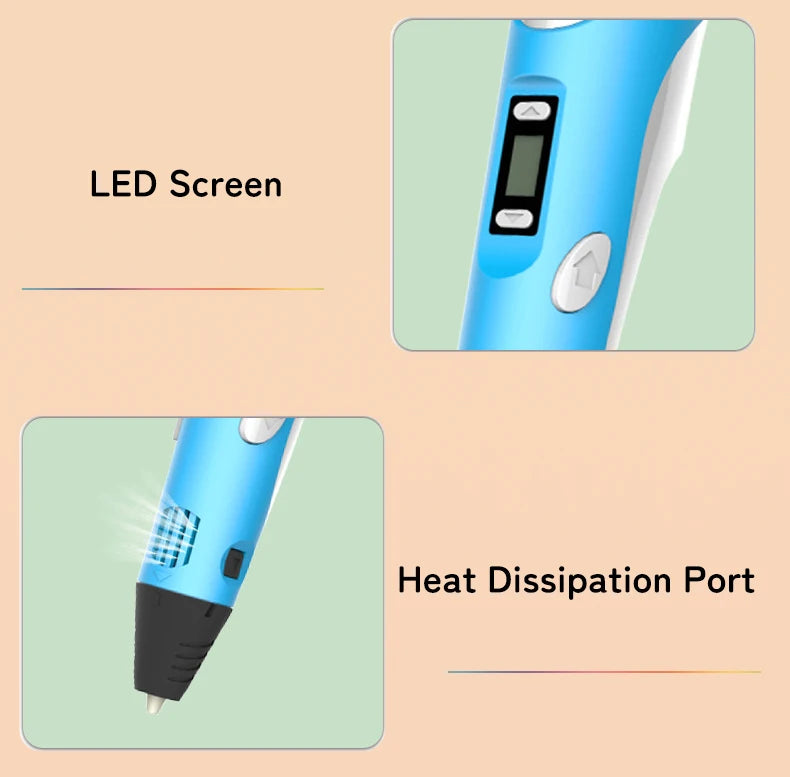 Doodlevo -3D Printing Pen for Kids – Safe PLA Filament | Creative DIY Drawing Toy | LCD Screen | Birthday & Holiday Gift