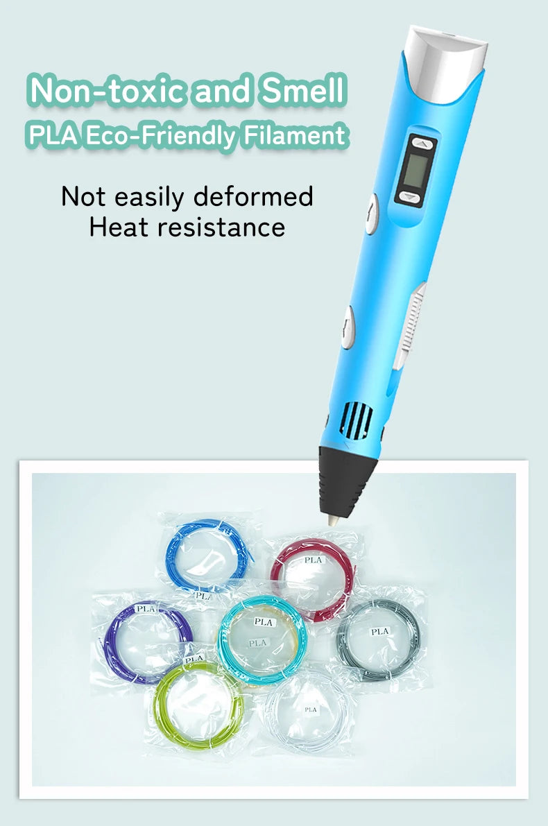Doodlevo -3D Printing Pen for Kids – Safe PLA Filament | Creative DIY Drawing Toy | LCD Screen | Birthday & Holiday Gift