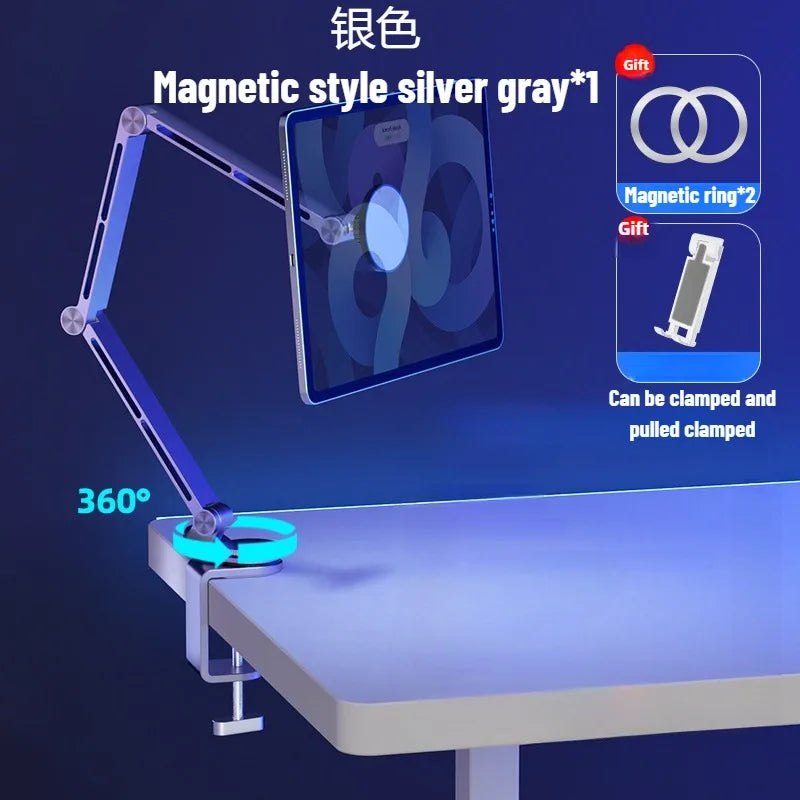 Magsta-  Magnetic Tablet & Phone Stand – Adjustable Boom Arm | Foldable Aluminum Holder