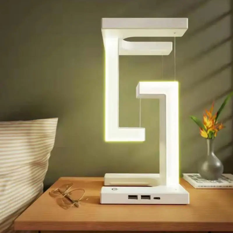 Aerlume- Floating LED Desk Lamp – Wireless Charger | Foldable Anti-Gravity Light