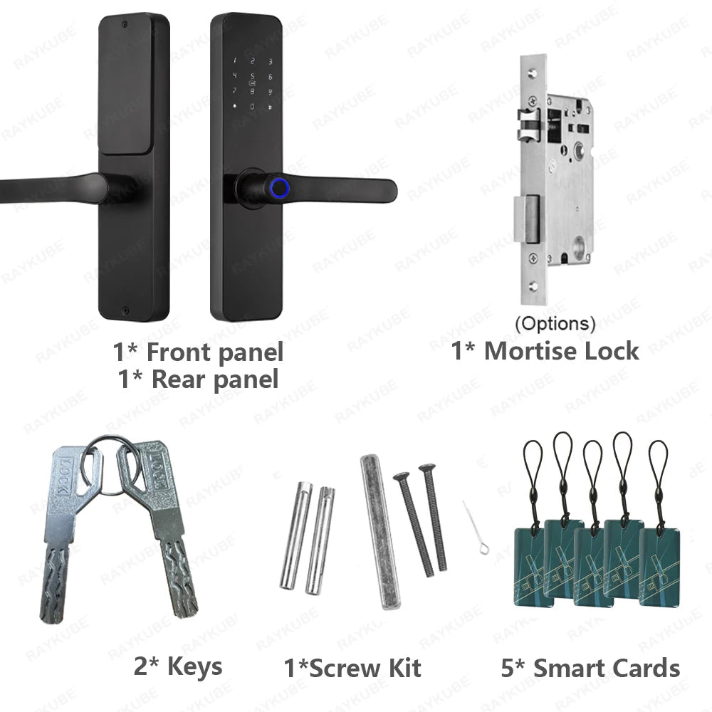 Lockovia  F7 Smart Entry Intelligence at your fingertips / Bluetooth Fingerprint Electric Door Lock Portuguese/English Version with Key/Card/Password Unlock