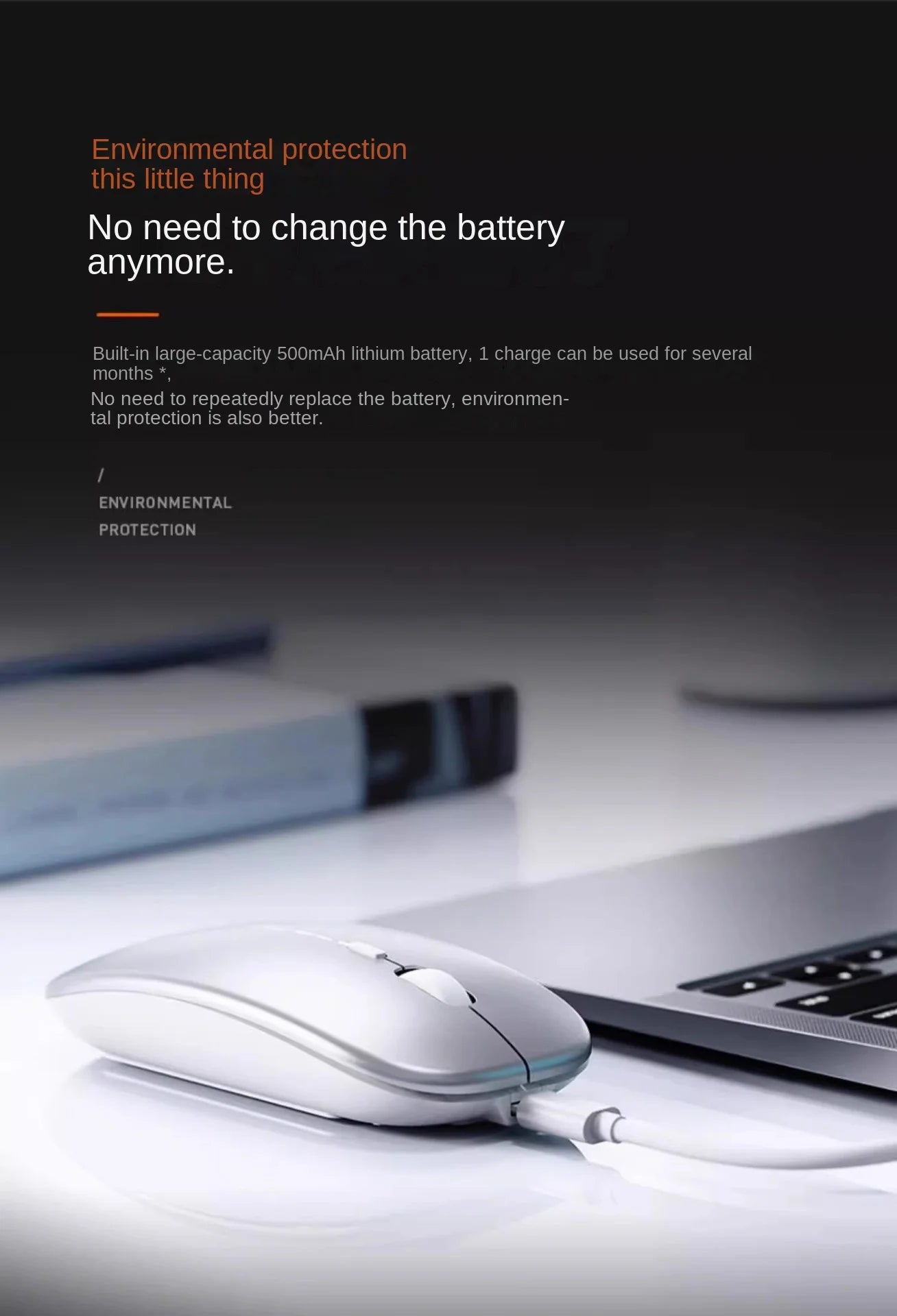 SilentClick™ Wireless Mouse – Bluetooth + USB, Rechargeable & Ultra Quiet