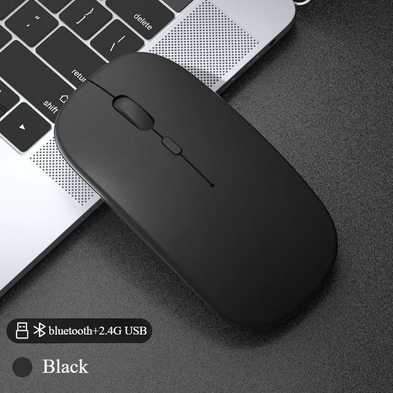 SilentClick™ Wireless Mouse – Bluetooth + USB, Rechargeable & Ultra Quiet