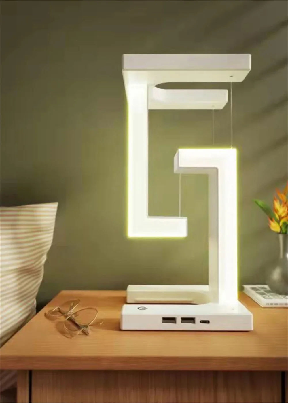 Levina Floating LED Desk Lamp – Wireless Charging | Foldable | Tech-Inspired Decor