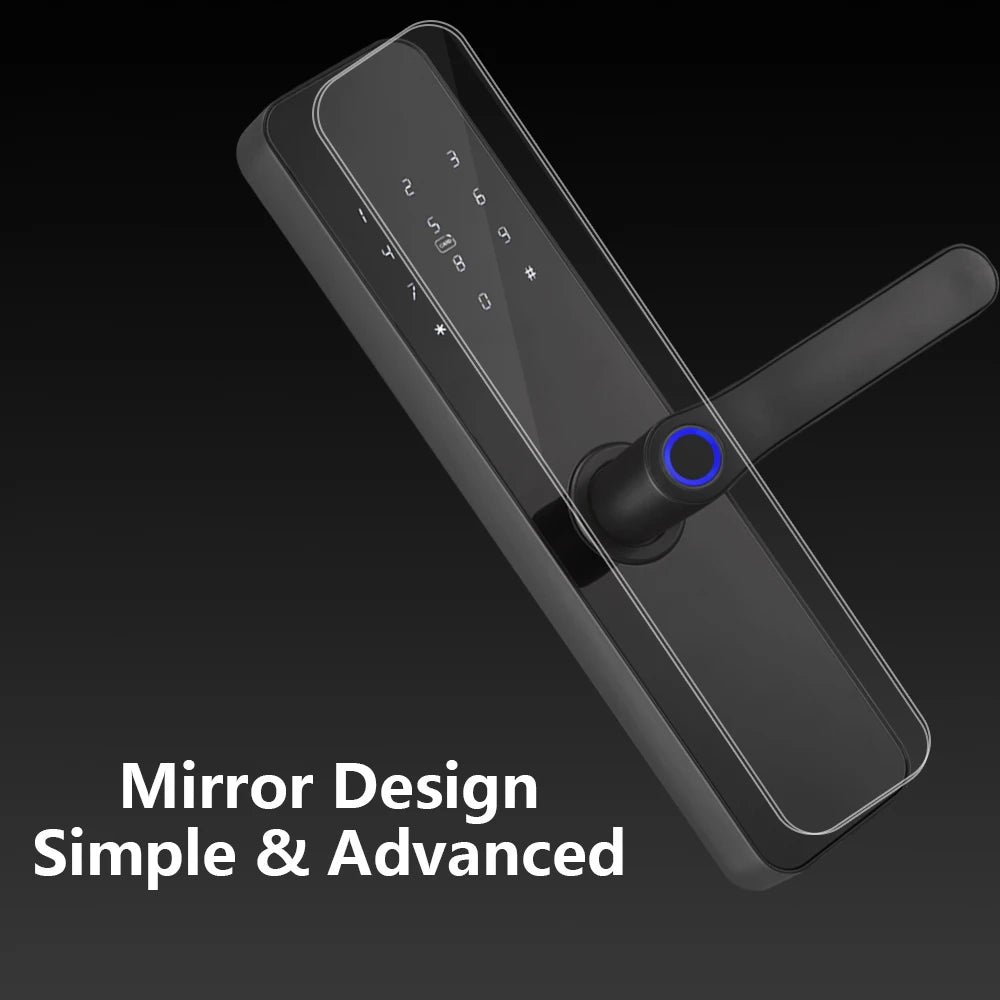 Lockovia  F7 Smart Entry Intelligence at your fingertips / Bluetooth Fingerprint Electric Door Lock Portuguese/English Version with Key/Card/Password Unlock