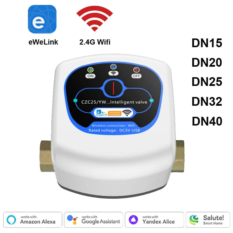 Aqualynk- Smart WiFi Water Valve – App + Voice Control | Alexa & Google Compatible | DN25–DN40 Sizes