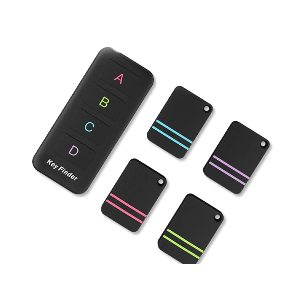 Trackimo - Wireless Key Finder Set – 1 RF Transmitter + 4 Receivers | Pet, Wallet & Remote Tracker with Loud Beep Alert
