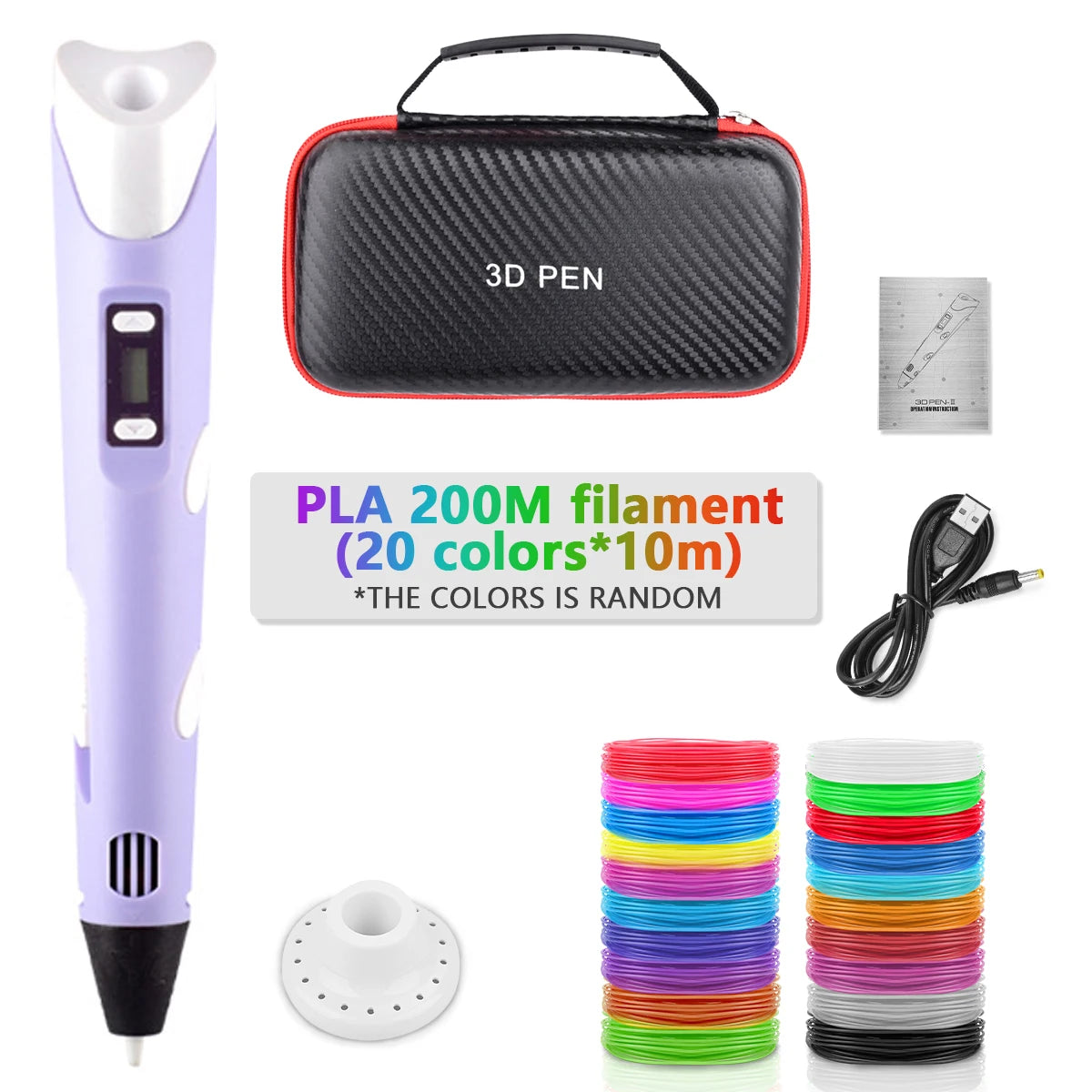 Doodlevo -3D Printing Pen for Kids – Safe PLA Filament | Creative DIY Drawing Toy | LCD Screen | Birthday & Holiday Gift