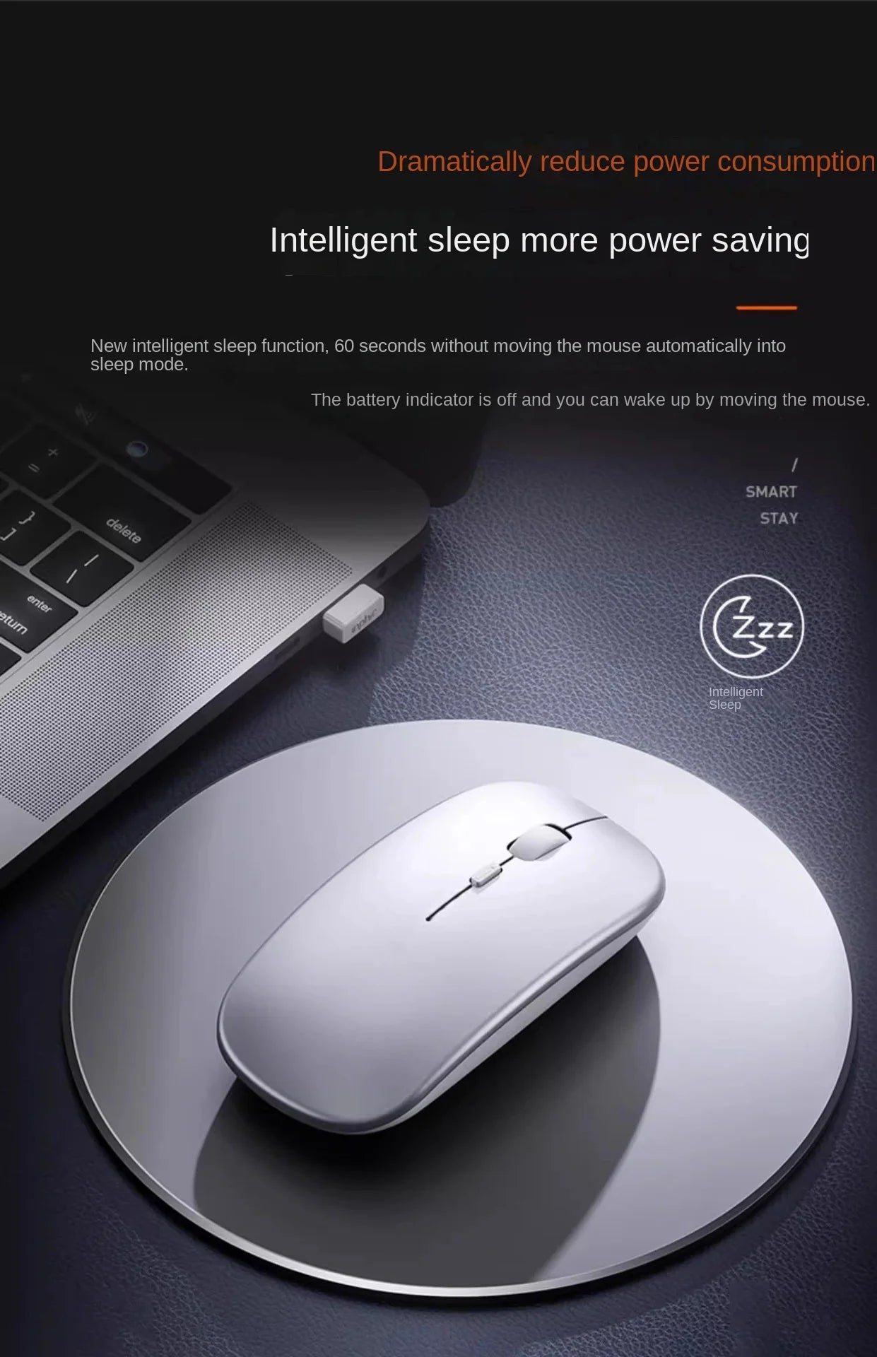 SilentClick™ Wireless Mouse – Bluetooth + USB, Rechargeable & Ultra Quiet