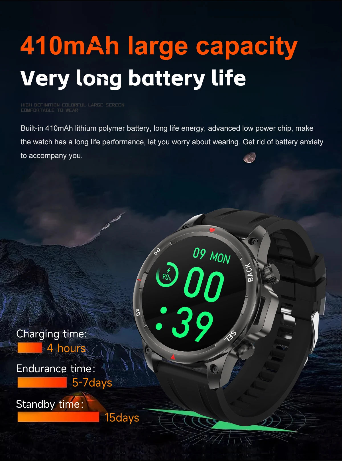 Vortexa- Smart Watch – Bluetooth Call | Blood Oxygen | Waterproof Fitness Tracker (Men's Outdoor Edition)